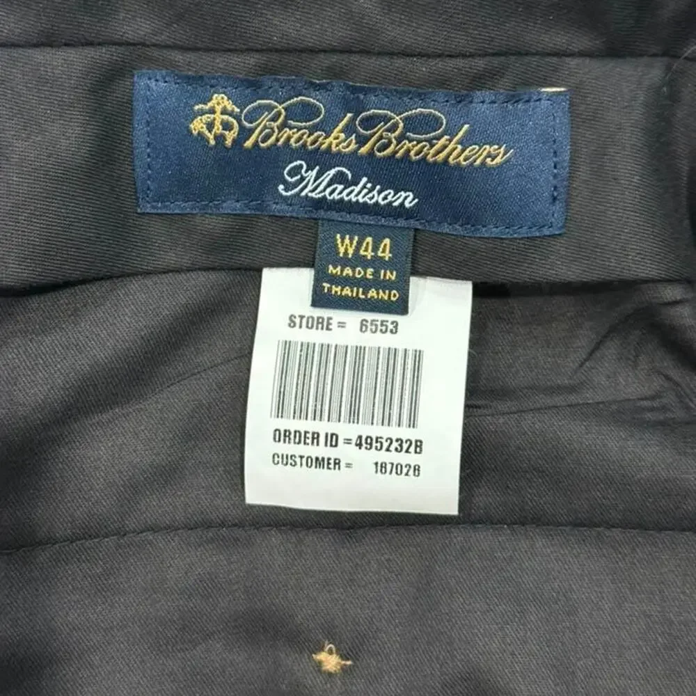 Brooks Brothers Madison 2 Piece Set Brown Suit Jacket 46R & Pleated Trousers 44